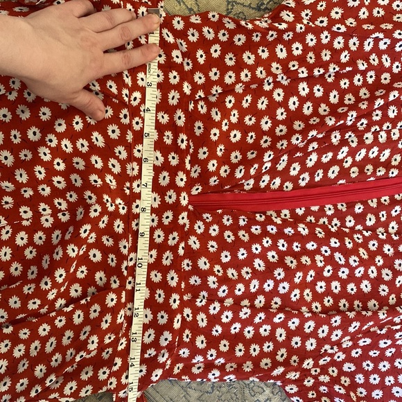 Faithfull the Brand Nina Red Floral Midi Dress - Picture 9 of 11